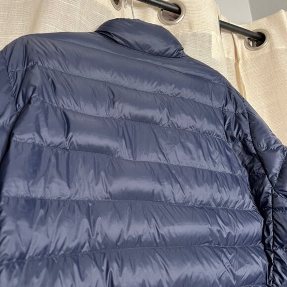 Eddie Bauer EB650 Down Puffer Jacket Navy Blue Full Zip Packable Mens Size Large - Picture 8 of 12